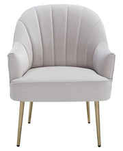 Home Collection Areli Light Grey Velvet/Gold Accent Chair