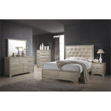 4 Pc. Queen Bedroom Set in Metallic Champagne Gold