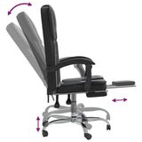 Reclining Office Chair Black Faux Leather (15.2 KG/33.44 LBS)