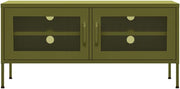 Steel TV Stand with Adjustable Levelers, Olive Green, 41.3"x13.8"x19.7"