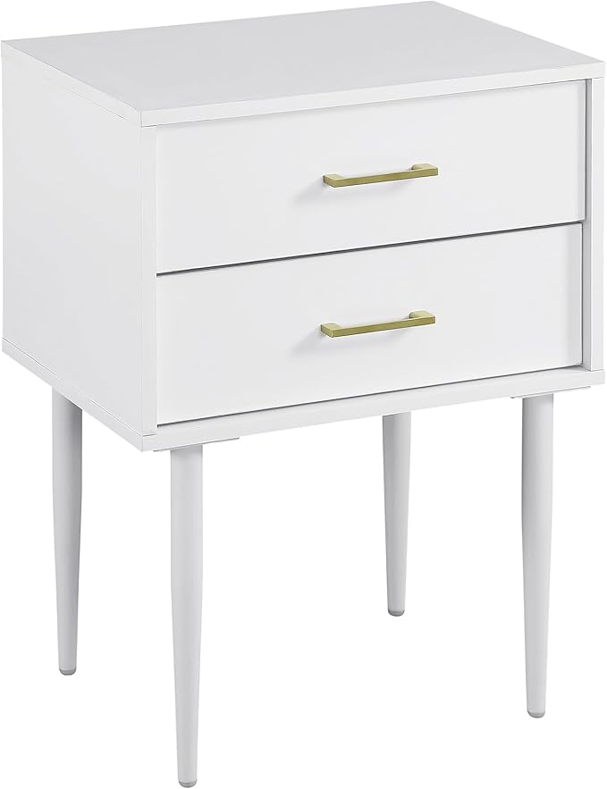 Olivia Modern 2-Drawer Rectangle Nightstand Bedroom Side End Accent Table, 20 Inch