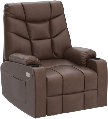 Electric Power Lift Recliner Chair for Elderly, Faux Leather Recliner Chair with Massage