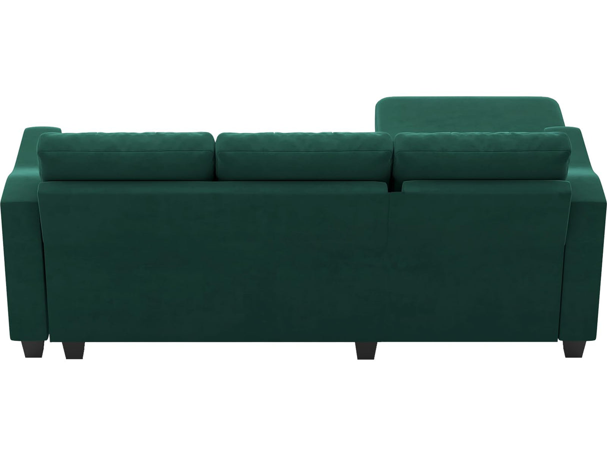 Velvet Sectional Couch with Storage, L Shaped Sofa with Chaise