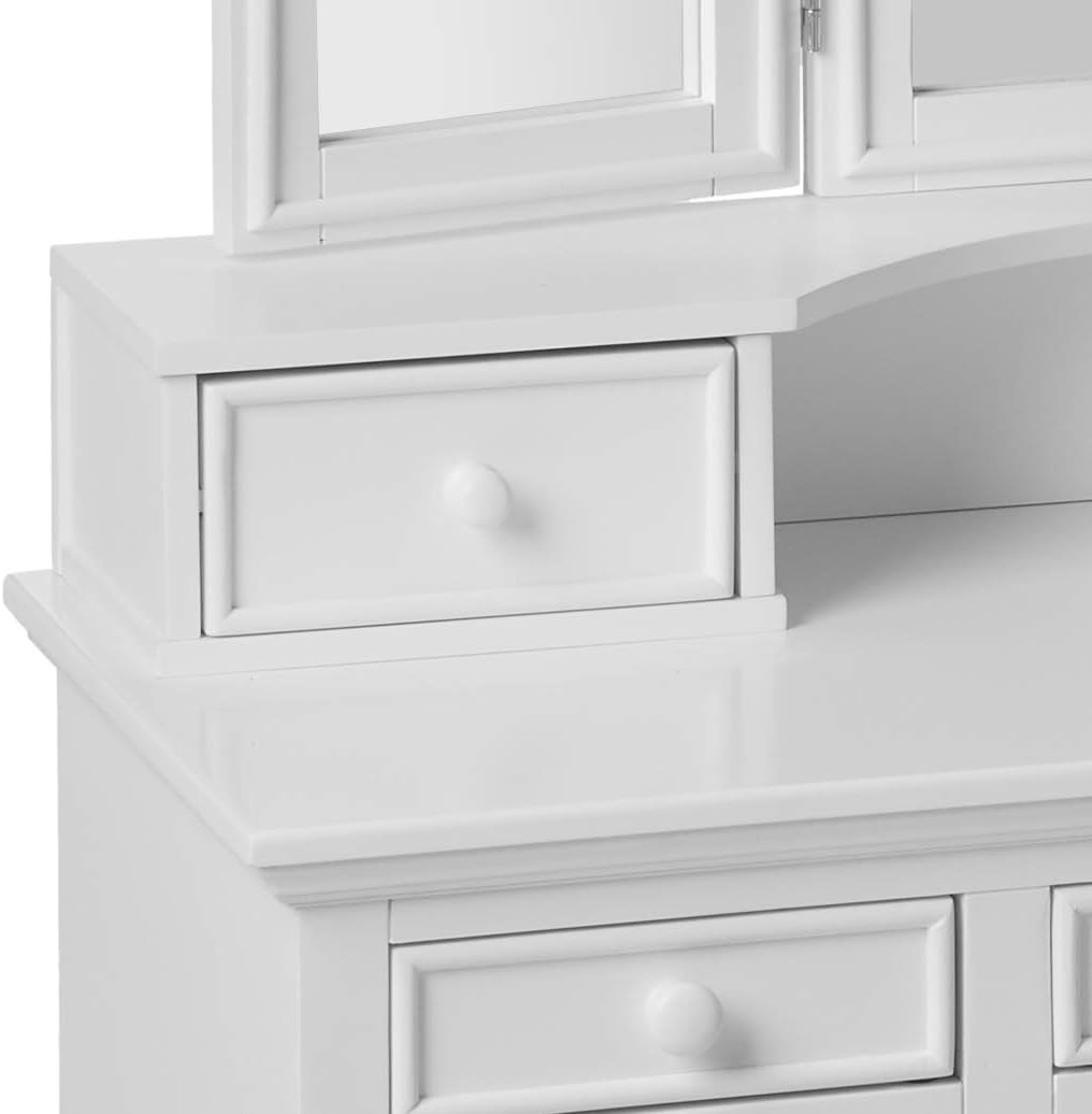 Furniture of America Athy White Vanity with Stool