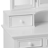 Furniture of America Athy White Vanity with Stool