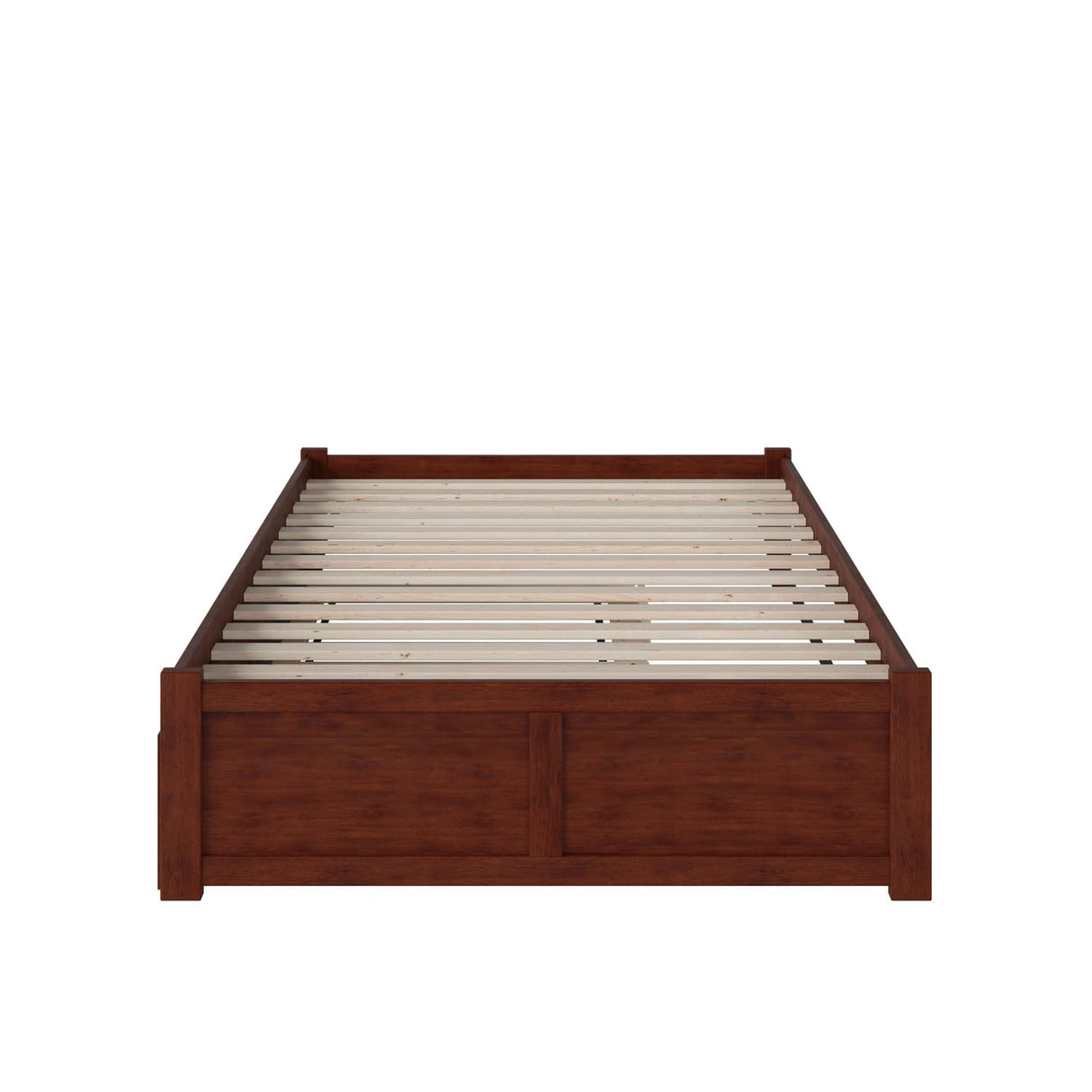 Full Platform Bed with Flat Panel Footboard and Turbo Charger with Twin Size Trundle
