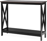 Console Table 2-Tier with Storage Shelf,X-Design Bookshelf Narrow Accent Table