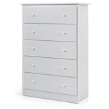 5 Drawer Chest, Storage Dresser, Wooden Clothes Organizer Bedroom, Hallway