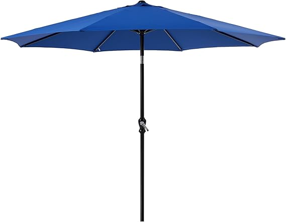9FT Outdoor Patio Umbrella with Push Button Tilt and Crank