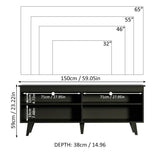 Entertainment Center with 4 Shelves and Cable Management for 55, 65 Inch TV Media