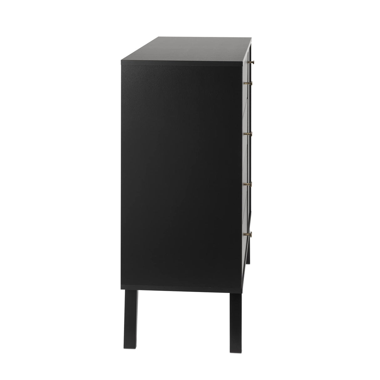 Milo Mid-Century Modern 4-drawer Chest with Door, Black