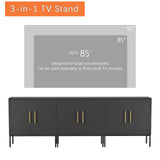 TV Stand for 85 Inch TV, Media Entertainment Center Console Table, 3 Cabinets