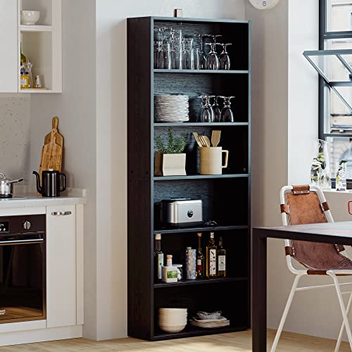 Bookshelves and Bookcases Floor Standing 6 Tiers Display Storage Shelves 70 in Tall Bookcase Home Decor Furniture for Home Office, Living Room, Bed Room