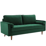 valour Performance Velvet Upholstered Tufted Sofa, Green