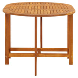 Solid Acacia Wood Patio Drop Leaf Table Oval Dinning Stand Furniture