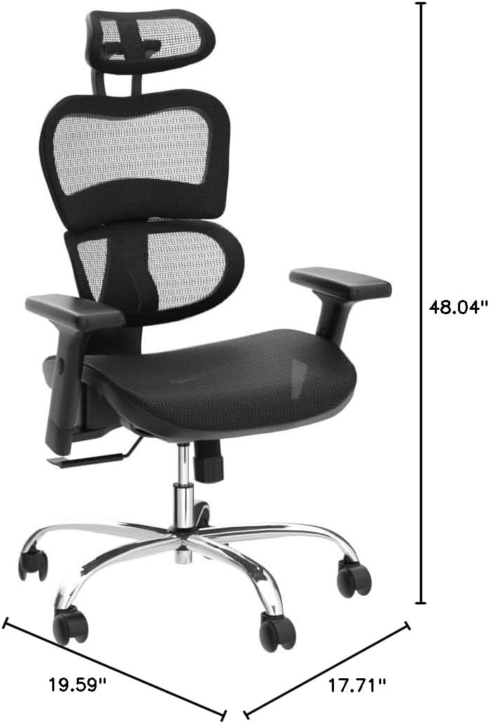 Office Chair, High Back Mesh Chair Computer Desk Chair with Lumbar Support and 3D