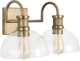 139133AD-497 Cassidy Mid-Century Clear Glass Dome Bath Vanity Wall Mount