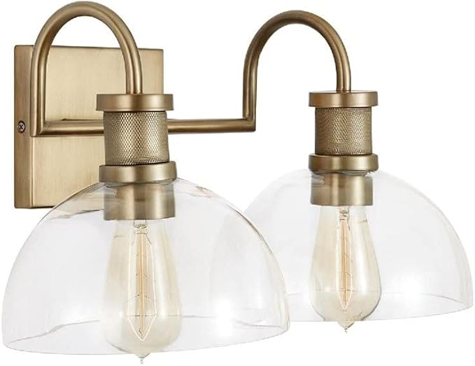 139133AD-497 Cassidy Mid-Century Clear Glass Dome Bath Vanity Wall Mount