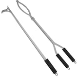 40" Fire Tongs Fire Pit Tongs Set, Stainless Steel Fireplace Tongs Log Grabber Suitable