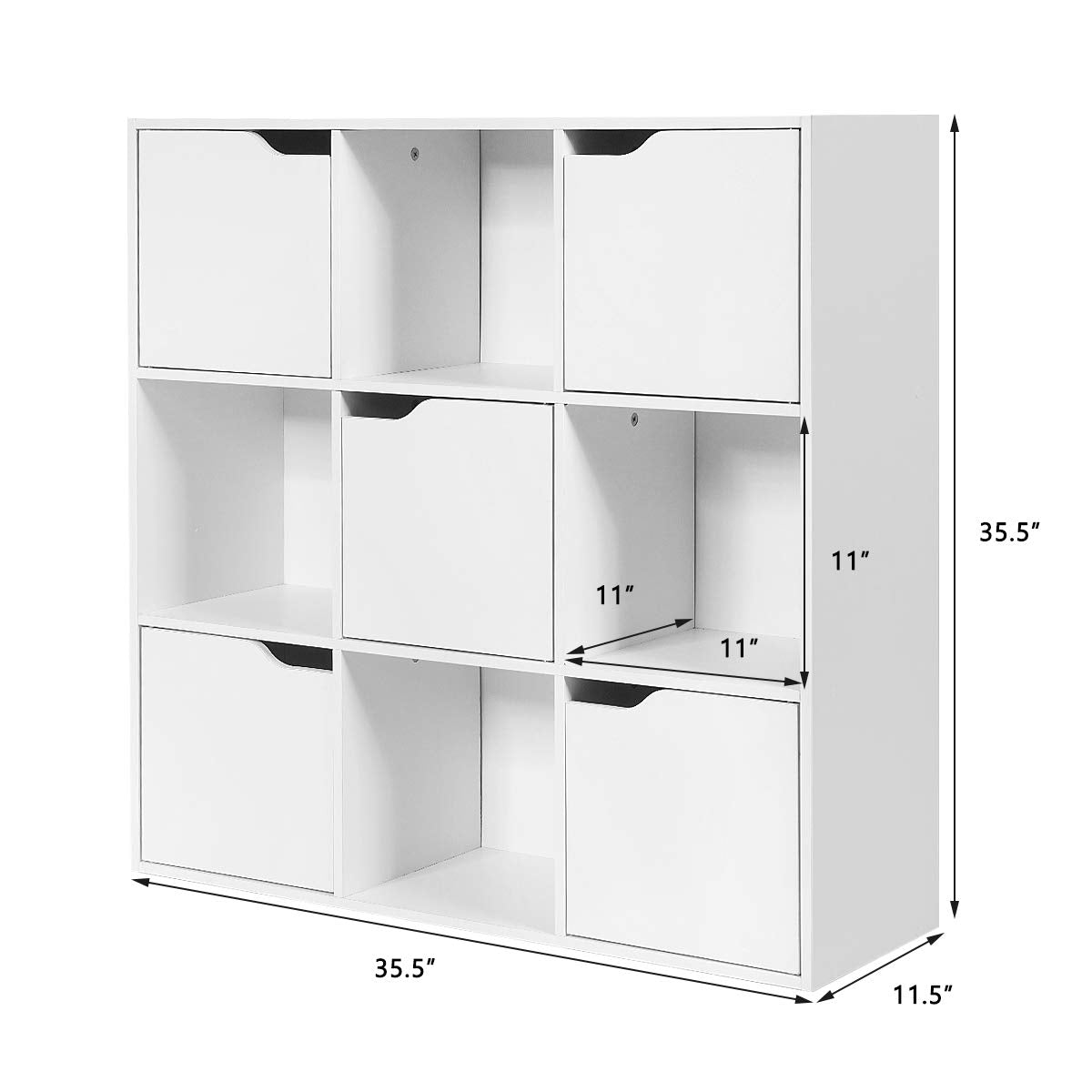 9-Cube Storage Organizer, Storage Cabinet with 4 Open Cubes