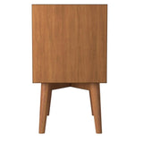 Mid Century 2 Drawer Wood Nightstand in Acorn Brown