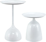 Black Nesting Tables Pedestal Coffee Table Set of 2 Nesting Side Tables Round