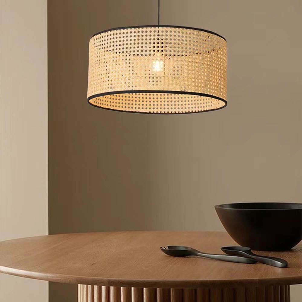 Pendant Light,Vintage Farmhouse Bamboo Cone Chandeliers,Modern Retro Boho