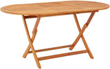 Folding Patio Table 63"x33.5"x29.5" Solid Eucalyptus Wood