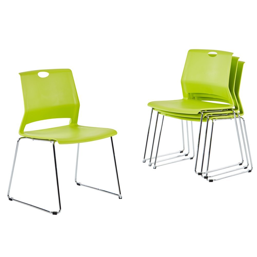 Stacking Chairs for Business, Modern Dining Chairs for Home-Green