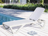 Patio Chaise Lounge with 5 Position Adjustable Backrest and Wheel