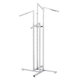 4 Way Adjustable Clothing Rack with Slanted Arms - Retail Clothing Rack Display