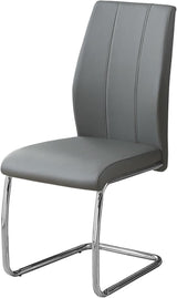 2 Piece DINING CHAIR-2PCS/ 39" H/WHITE LEATHER-LOOK/CHROME, 17.25" L x 20.25" D x 38.75" H