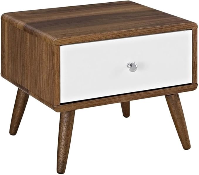Nightstand in Walnut and White