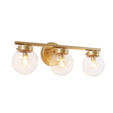 Bathroom Light Fixtures, Gold Vanity Light Fixture with Clear Glass Shades