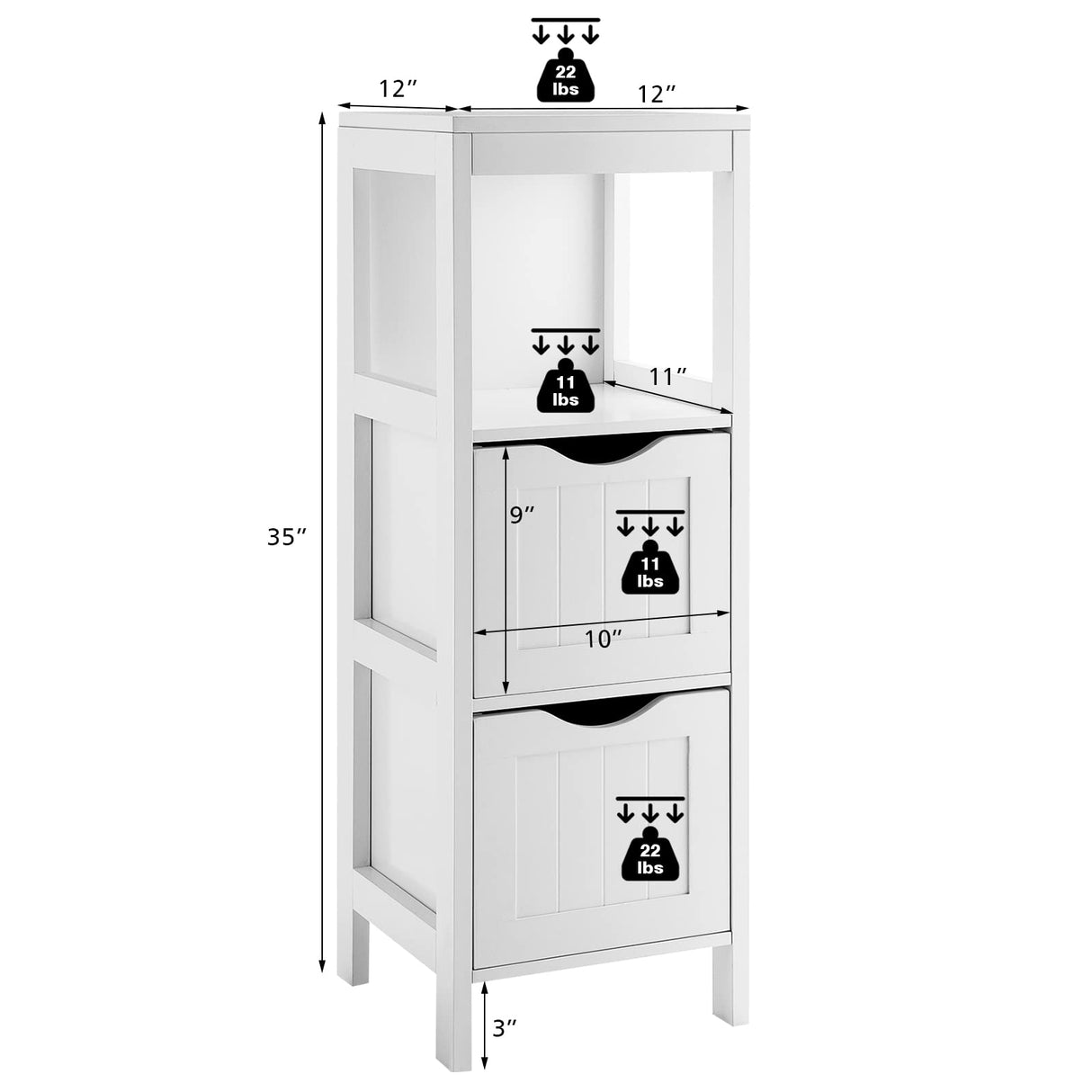 Bathroom Organizers and Storage Cabinet - Storage Organizer Rack Stand with 2 Removable Drawers,