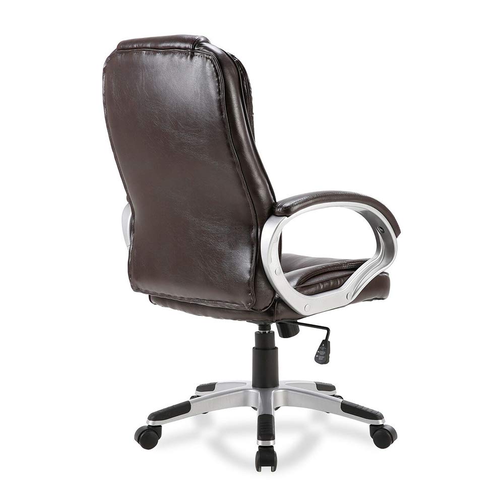 New Brown Executive Ergonomic Office Chair PU Leather High Back Computer Desk