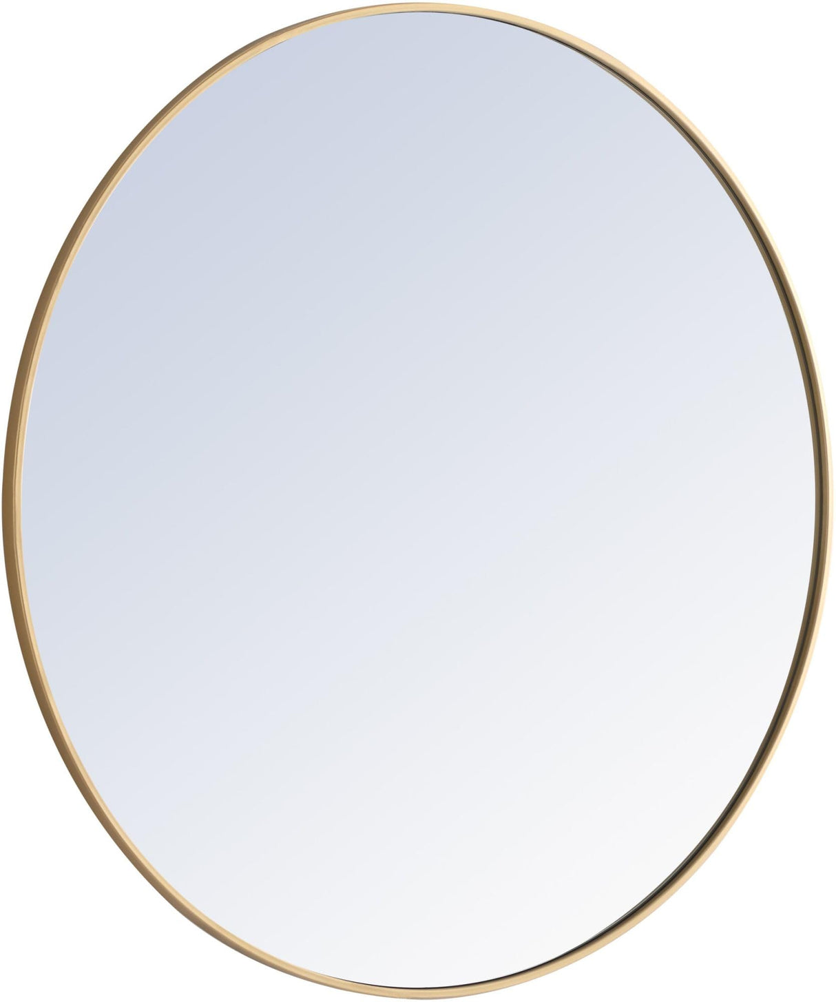 42" Round Metal Frame Mirror in Brass