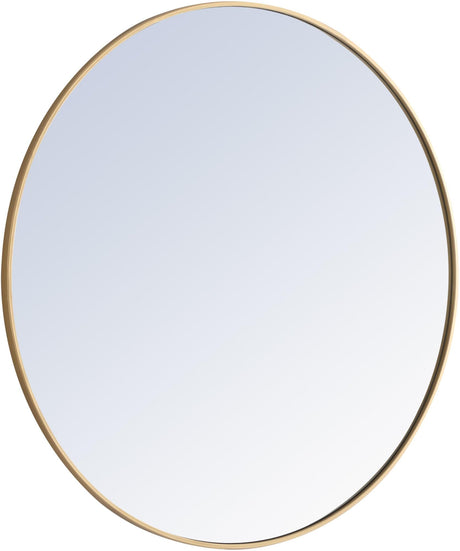 Metal Frame Round Mirror 42 inch in White