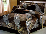 7 Piece King Safari Comforter Set - Animal Print Bedding Collection