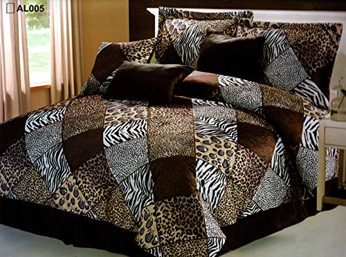 7 Piece King Safari Comforter Set - Animal Print Bedding Collection