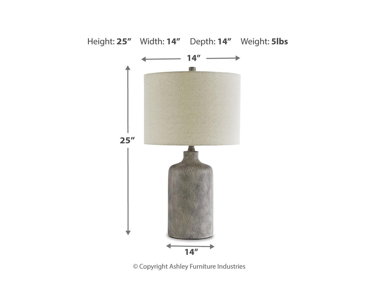 Linus Modern Ceramic Table Lamp 25" Natural Stone Finish