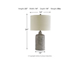 Linus Modern Ceramic Table Lamp 25" Natural Stone Finish