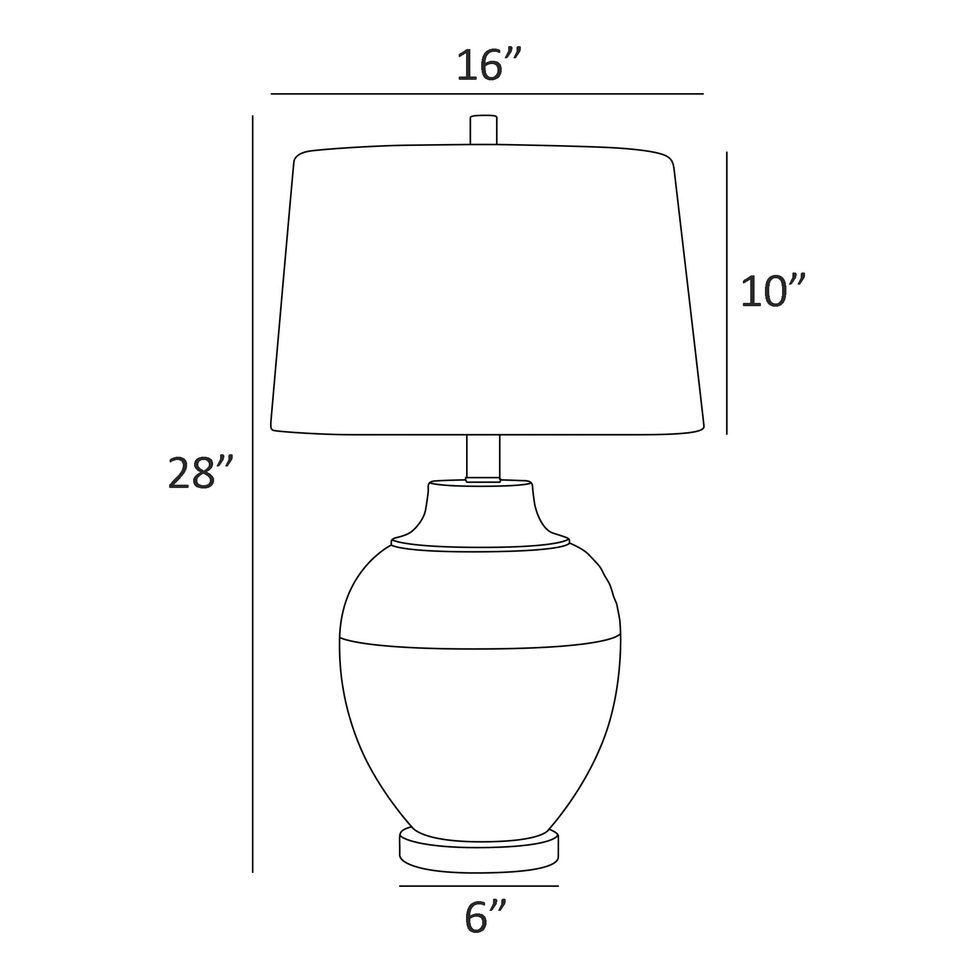 28" Dark Brown Jug Table Lamp
