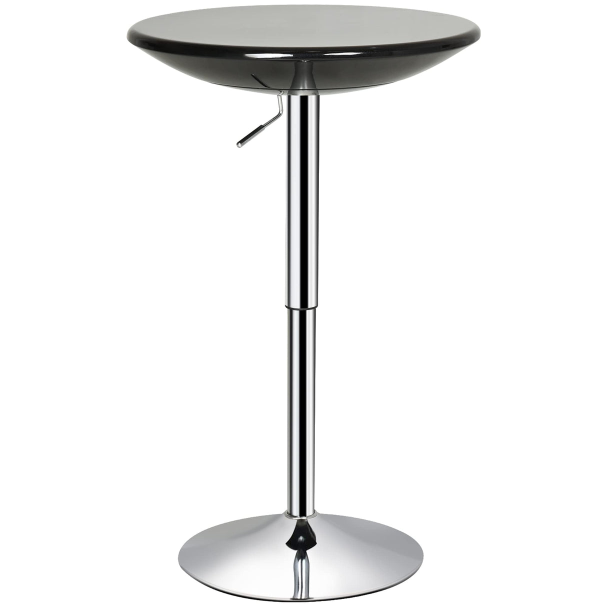 Round Bar Table with Metal Base, Adjustable Counter Height Pub Table