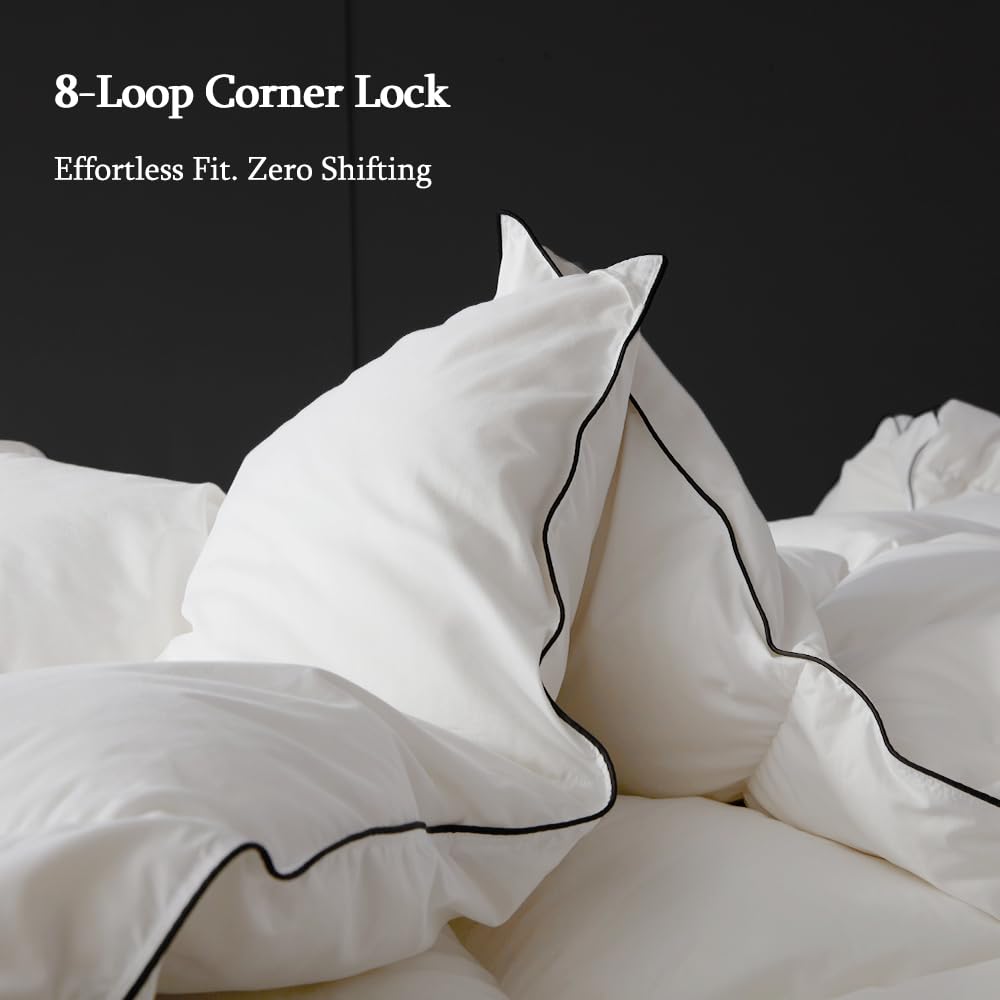 Queen Size Down Comforter - Medium Weight All-Season Duvet Insert