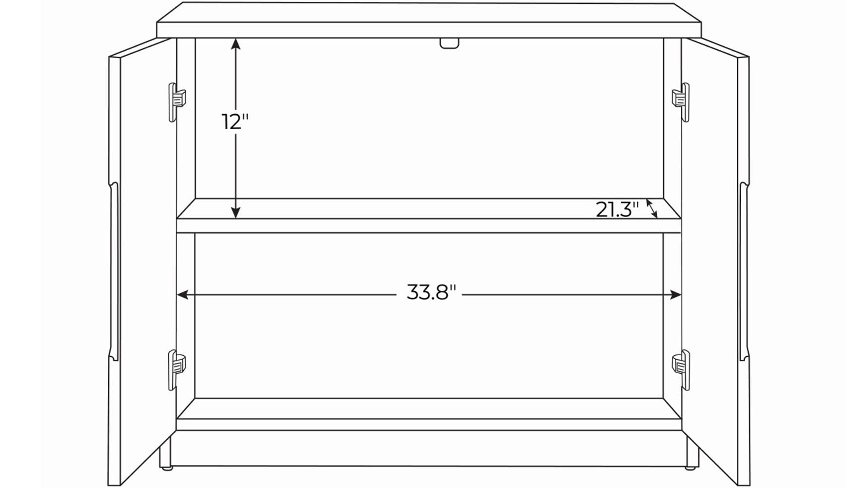 Hayes Modern 2 Door Storage Printer Cabinet - White