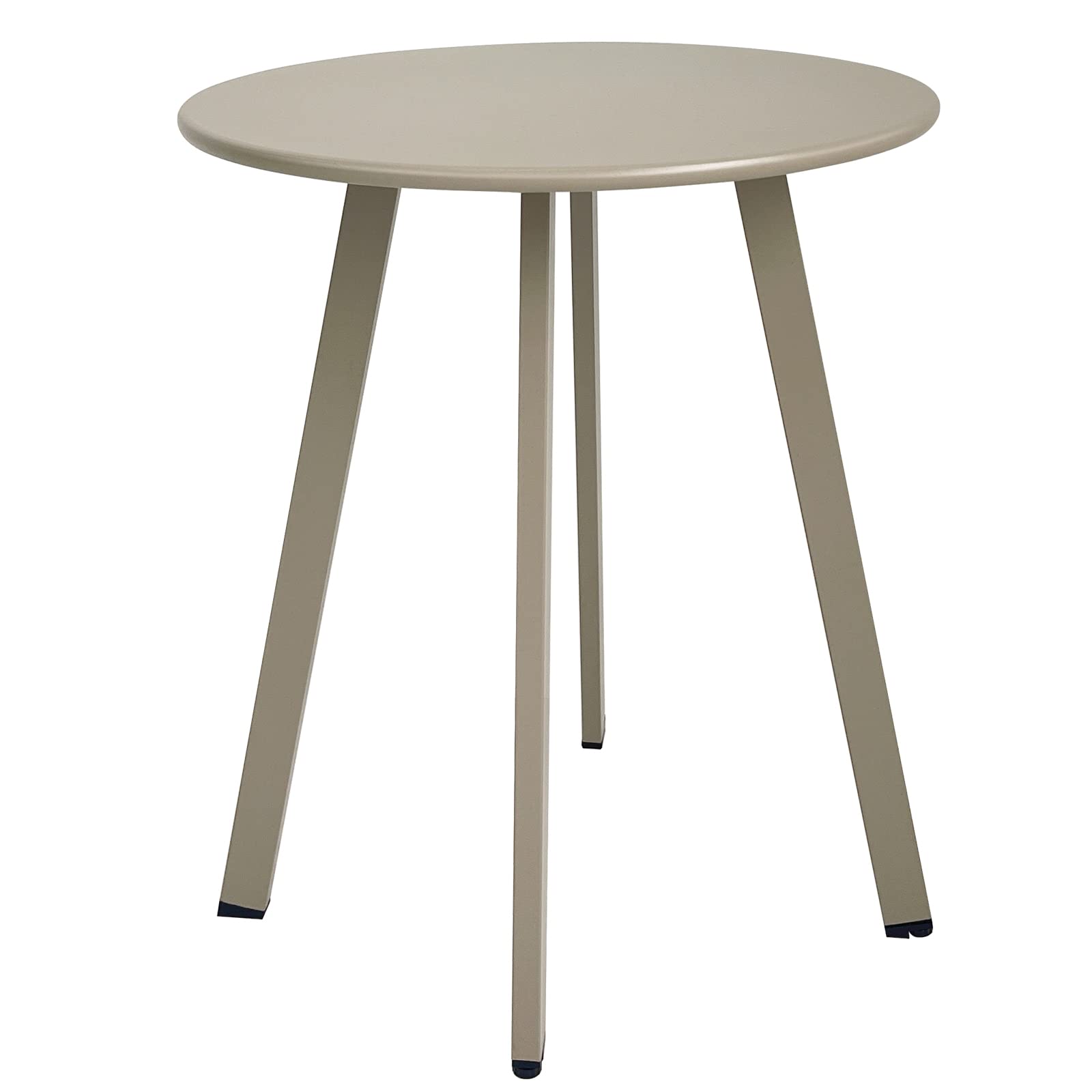 Meluvici Outdoor Side Table, Weather Resistant Patio Small Side Table Outdoor Indoor Round Metal Steel Small Side Table, Waterproof End Table for Garden Balcony Yard, Grey White - Bircata