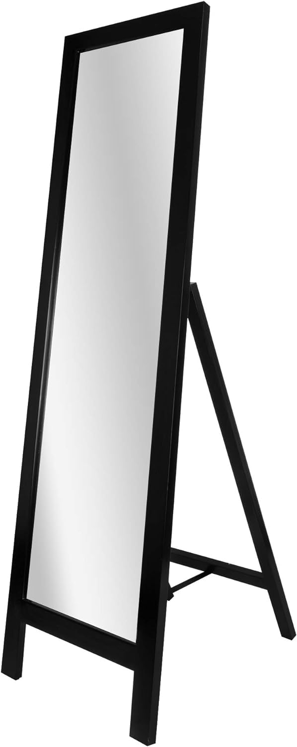 Black Framed Large Floor Easel Full Length Tall Standing Mirror