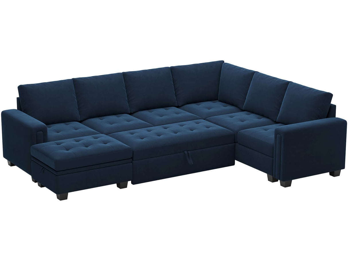 Modular Sectional Sleeper Sofa with Pull Out Bed U Shaped Sectional Sofa Couch