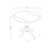 5 Piece Room Furniture Set Includes a Round Kitchen Table with Dropleaf and 4 Linen Fabric